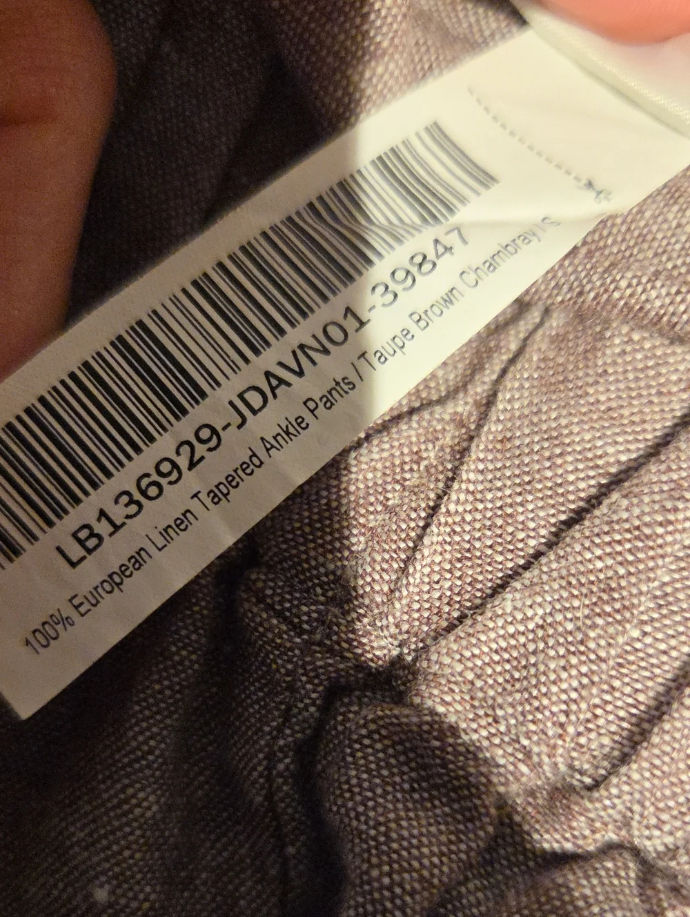❤️ QUINCE 100% EUROPEAN LINEN TAPERED ANKLE PANTS IN TAUPE BROWN CHAMBRAY, SMALL